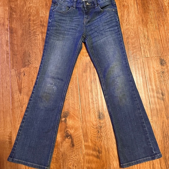 Justice Dark Blue Flare Jeans - Picture 1 of 3